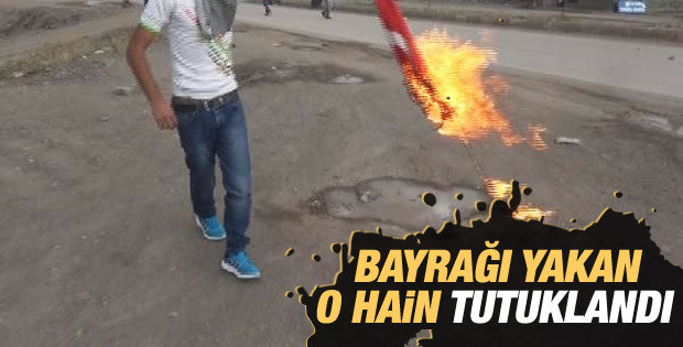 Ağrı'da Türk bayrağı yakanlardan biri tutuklandı