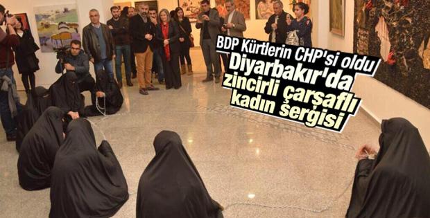 Diyarbakır'da çarşaflı kadınlar galeride sergilendi