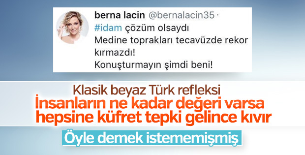 Berna Laçin'in Medine paylaşımları kızdırdı