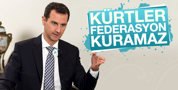 Beşar Esad: Suriye Kürtlerin federasyonu için fazla küçük