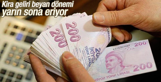 Kira geliri beyanında son gün yarın