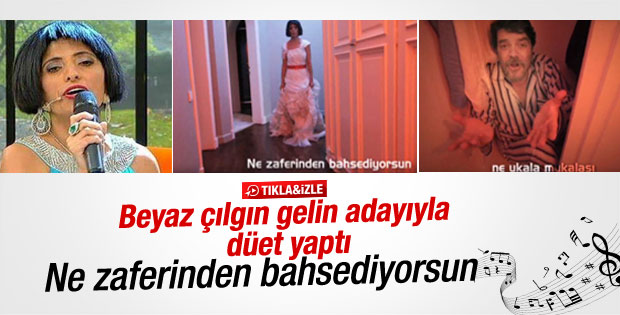Beyaz çılgın gelin adayı Songül'le düet yaptı