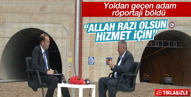 Röportaj sırasında Binali Yıldırım'a dua eden sürücü