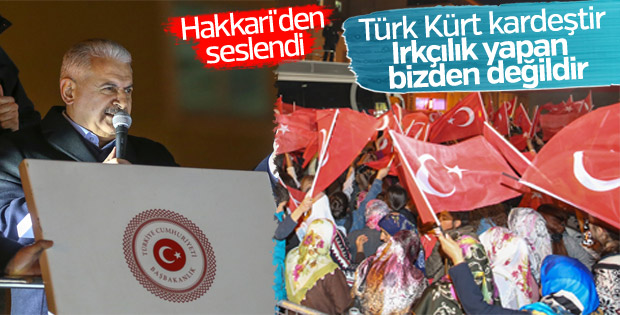 Başbakan'dan Hakkari'de birlik beraberlik mesajları