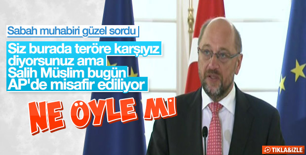 Sabah muhabirinden Schulz'a zor sorular