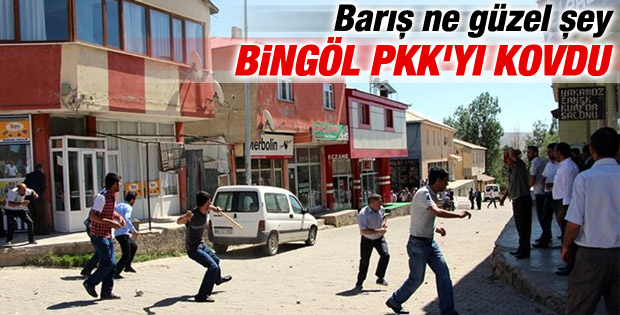 Bingöl'de esnaf PKK'lıları kovaladı