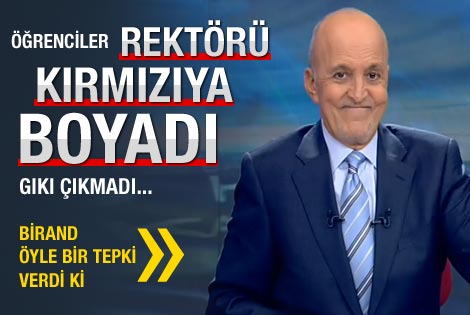 Kosova'da Rektör'ün üzerine boya döktüler