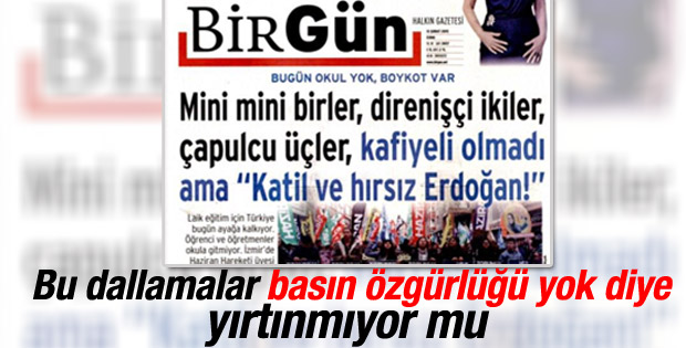BirGün gazetesinden aşağılık manşet