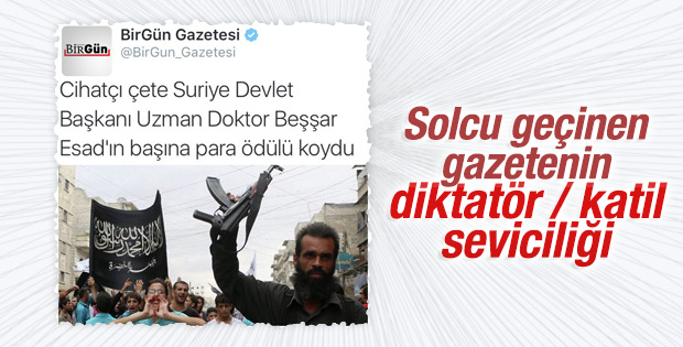 Birgün gazetesi Esadcı olduğunu deşifre etti