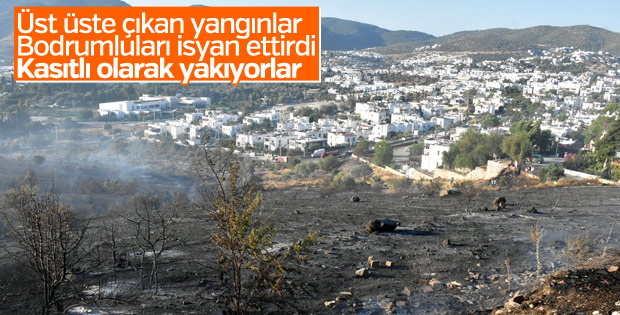 Bodrum'da üst üste çıkan yangınlar isyan ettirdi