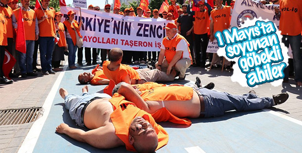 Bolu'da protesto için soyunup yere yatan işçiler
