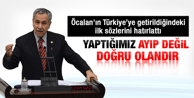 Arınç: Öcalan'dan istifade ederken doğru yaptık