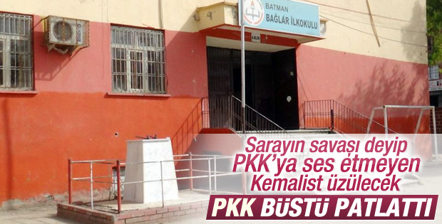 Batman'da Atatürk büstüne bombalı saldırı