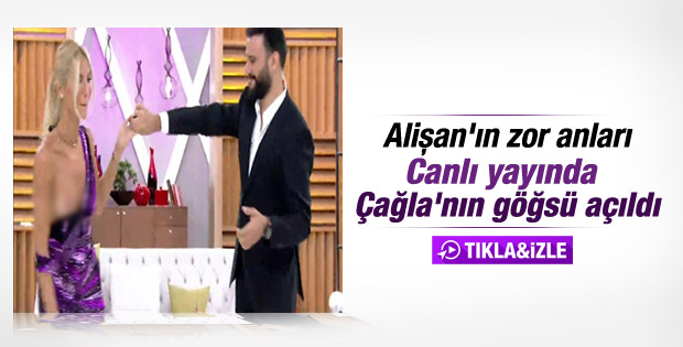 Çağla Şikel'in canlı yayında göğsü açıldı İZLE