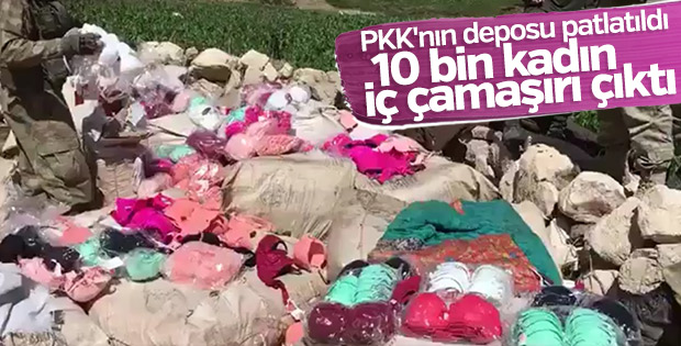 PKK'nın kaçak iç çamaşırları ele geçirildi