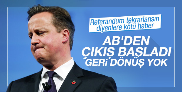 İngiltere'de AB kararından geri dönüş yok