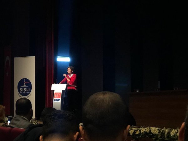 Canan Kaftancıoğlu, boş salona konuştu