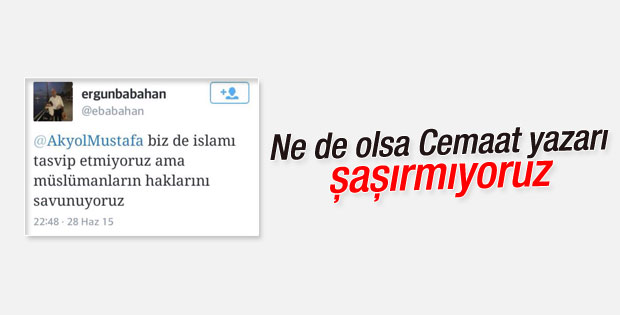 Cemaat'in İslam'ı yok sayan yazarı da varmış