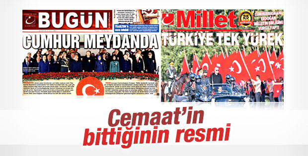 Bugün ve Millet gazetesinin bugünkü manşetleri