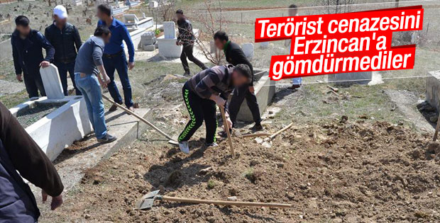Teröristin cenazesi Erzincan'a sokulmadı