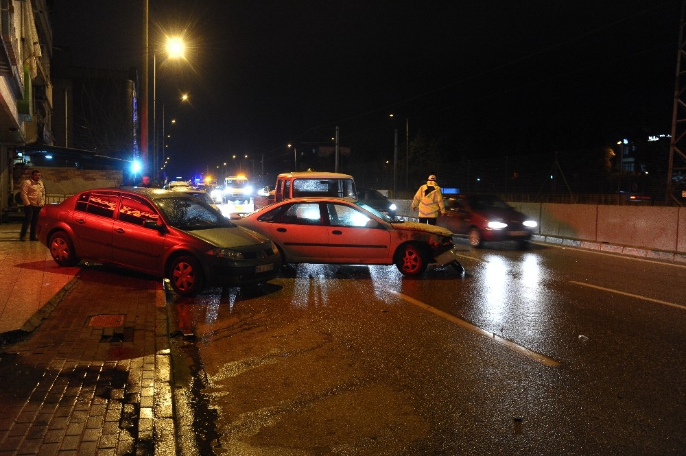 Bursa’da kaza yapan araç 7 araca çarptı