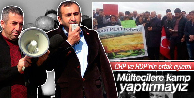 CHP ve HDP'den mülteci çadırı yapılmasın eylemi