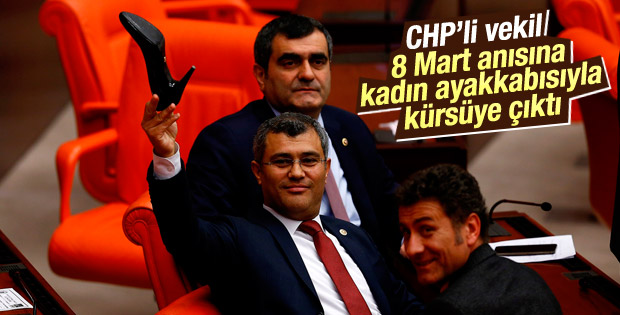 CHP'li vekil kürsüye kadın ayakkabısıyla çıktı