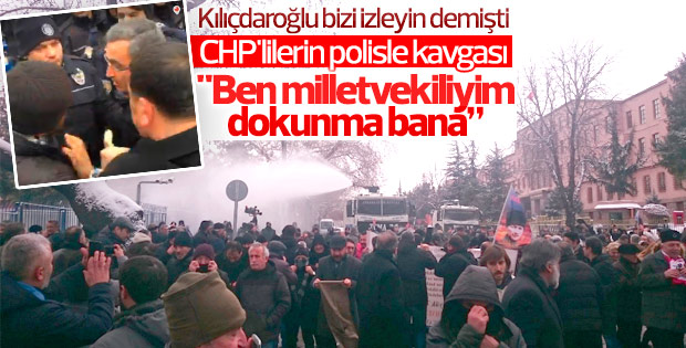 TBMM'ye yürümek isteyen CHP'lilere polis müdahalesi