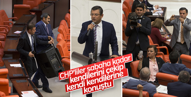 CHP'den TBMM'yi terk etmeme eylemi