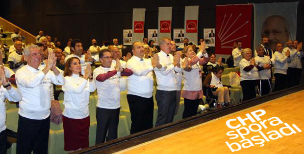 CHP'liler toplantıya sporla başladı