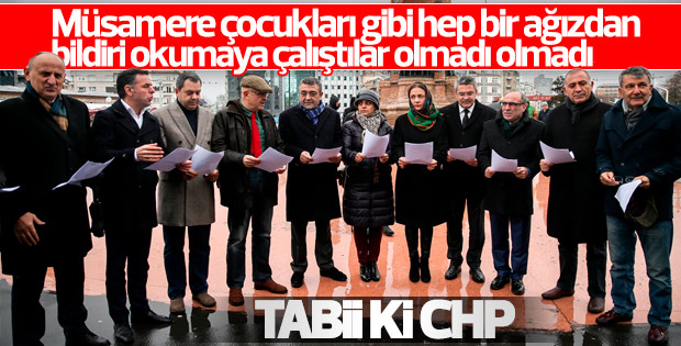 Eş zamanlı protestoda senkronize olamayan CHP'liler
