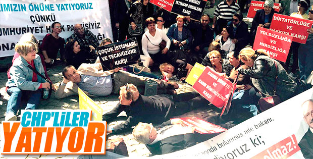 İzmir'de CHP'liler halkın önüne yatıyoruz deyip yattı