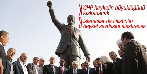 Filistin'de en büyük Mandela heykeli açıldı