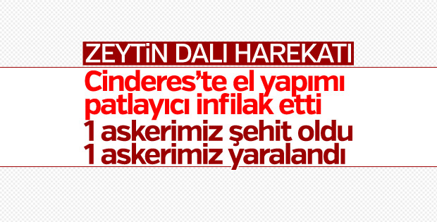TSK: Zeytin Dalı Harekatı'nda 1 askerimiz şehit oldu