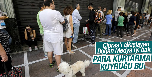 Çipras referandum dedi Yunanlar ATM'ye koştu