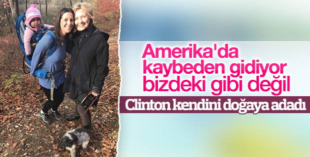Hillary Clinton doğa yürüyüşünde görüntülendi