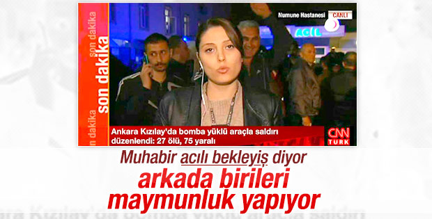 CNN Türk'te katliam haberi varken kameraya el salladı
