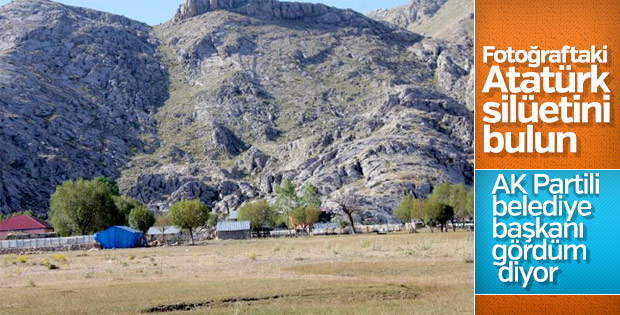 Dağın yamacında Atatürk silüeti