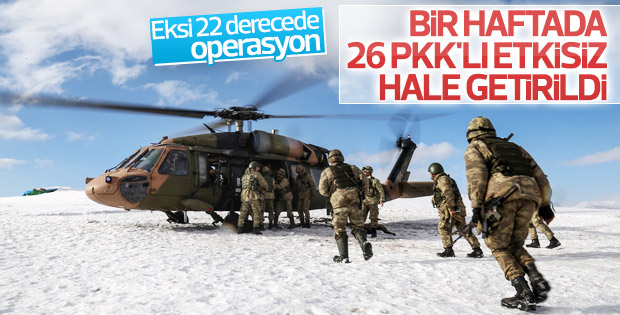 Çukurca'da eksi 22 derecede operasyon