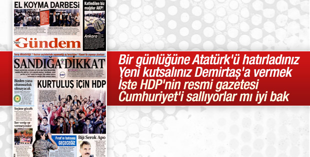 Özgür Gündem'de Cumhuriyet için tek satır yok
