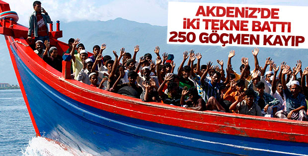 Akdeniz'de göçmen tekneleri battı: 250 kişi kayıp