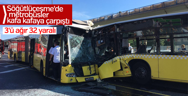 Söğütlüçeşme'de metrobüs kazası