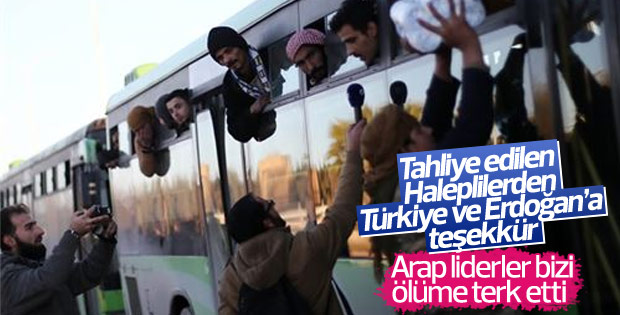Tahliye edilen Haleplilerden Türkiye'ye teşekkür