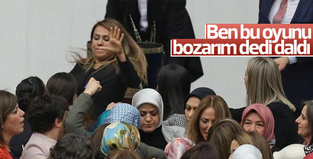 AK Partili Gökçen Özdoğan Enç'in kavgaya müdahalesi