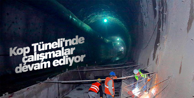 Kop Tüneli'nde çalışmalar devam ediyor
