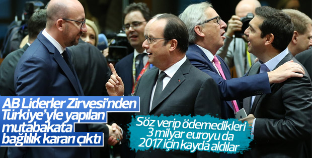 AB: Türkiye ile yapılan mutabakata sadık kalınacak