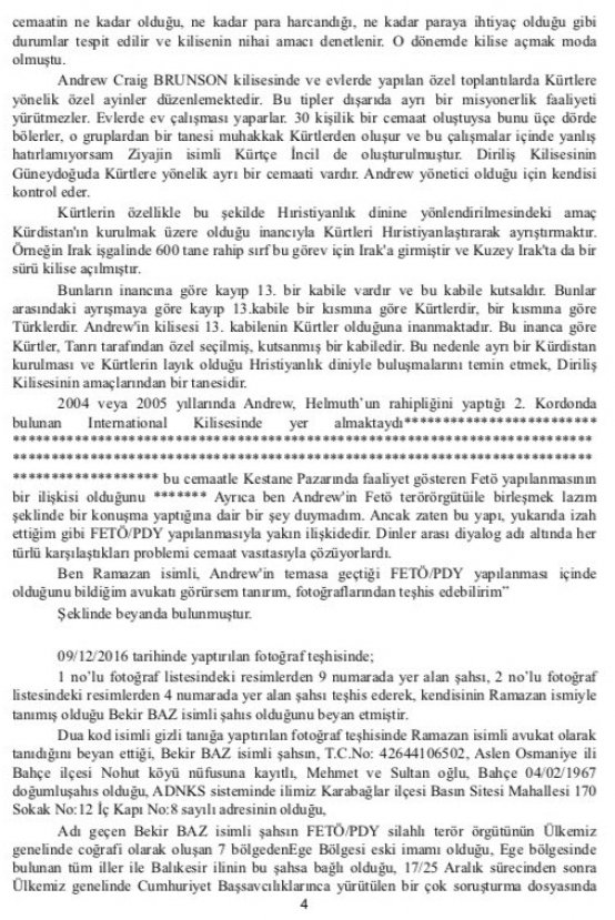 ABD`li papaz Brunson'un yargılanma gerekçesi