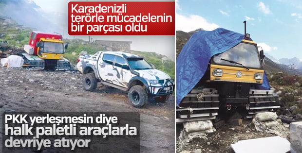 Karadeniz halkından PKK’ya karşı paletli devriye