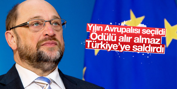 Martin Schulz ödül töreninde Türkiye'ye saldırdı