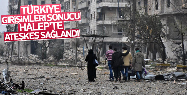 Halep'in doğusunda ateşkes sağlandı